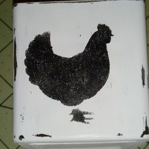 Farmhouse chicken Hand painted 2x2 candle holders